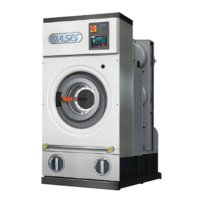 Oasis dry cleaning narrow body softmount laundry machine.